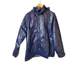 Vintage Duck Bay Navy Fleece Lined Rain‎ Jacket Men’s Size Large